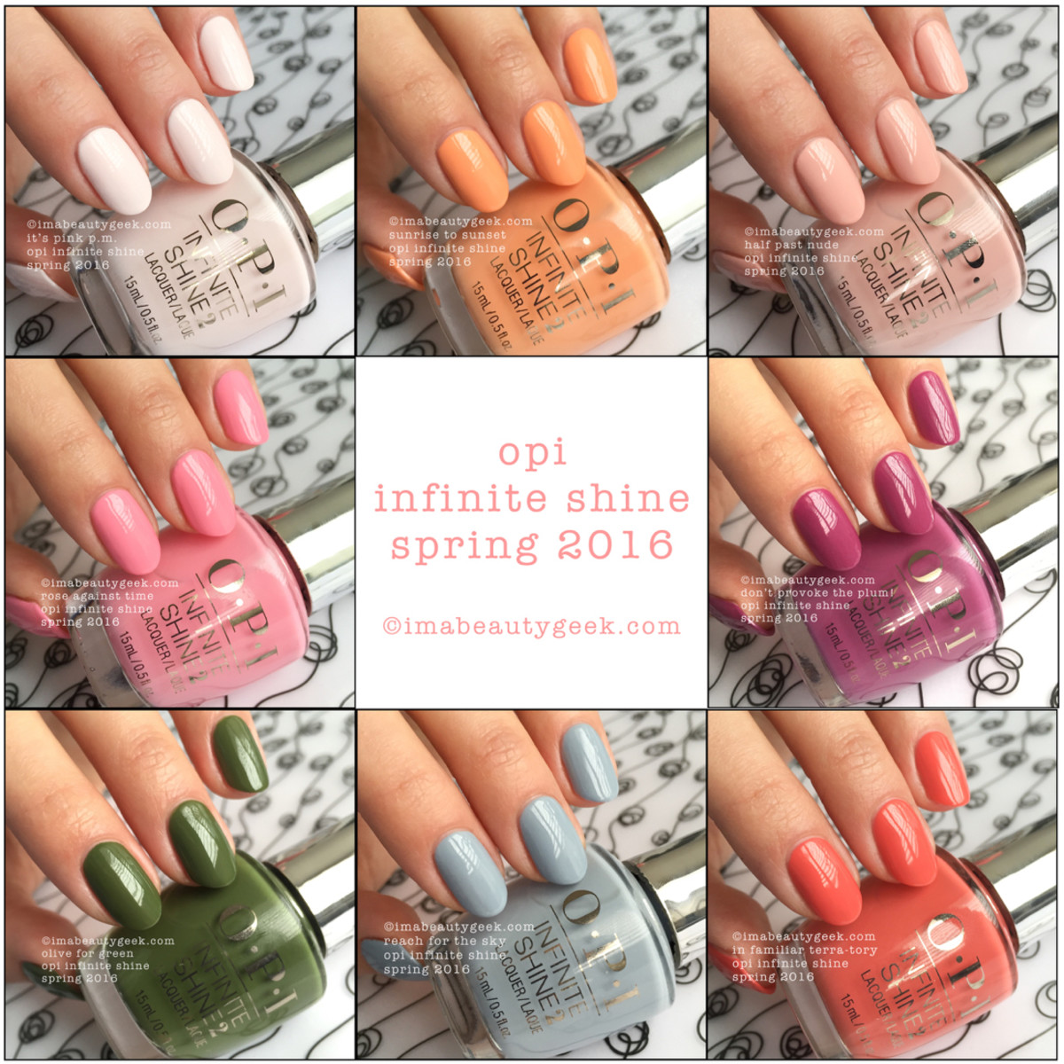 OPI Infinite Shine Spring 2016 Swatches Review