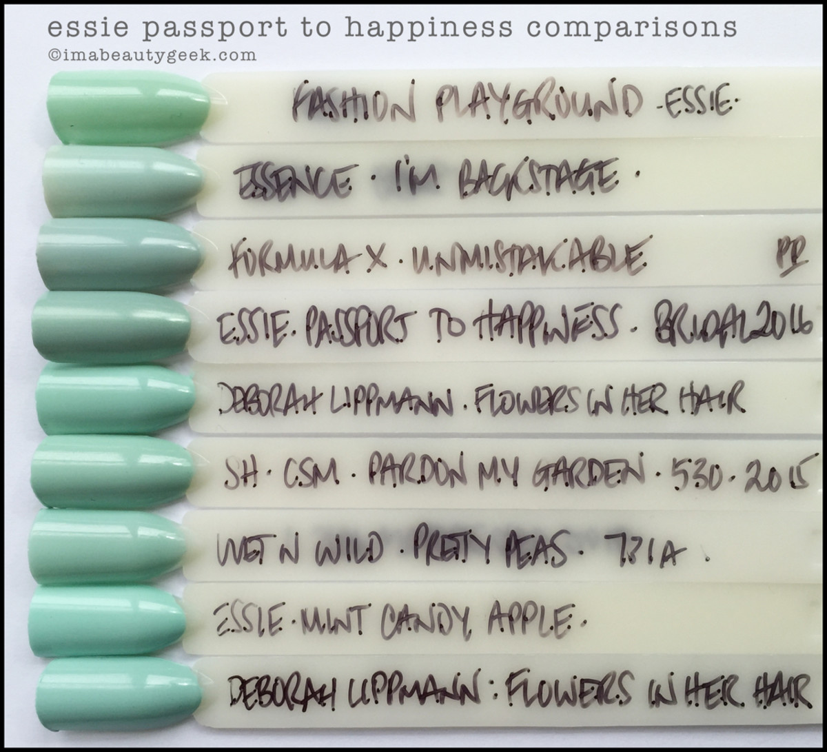 Essie Passport to Happiness Comparison Swatches Dupes_Essie Bridal 2016 Collection