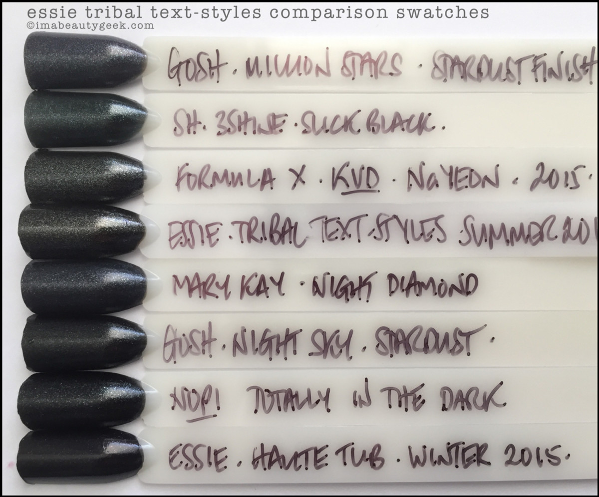 Essie Tribal Text Styles Comparison Swatches Dupes_Essie Summer 2016