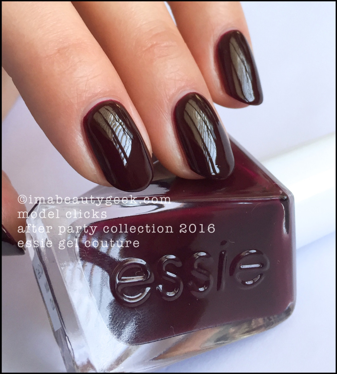 model clicks, essie gel couture longwear nail polish