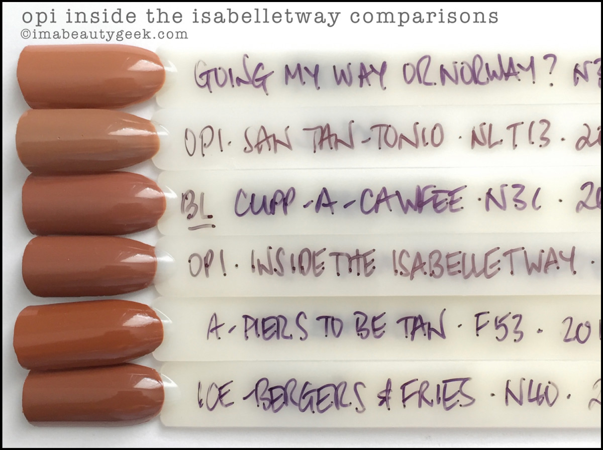 OPI Inside the Isabelletway Comparison Swatches Dupes_OPI Washington DC Collection Review 2016