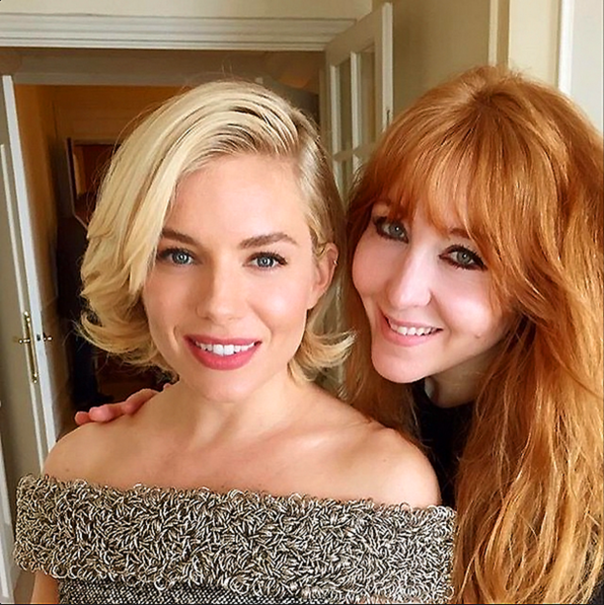 Charlotte Tilbury and actress Sienna Miller at Cannes 2015 via @ctilburymakeup