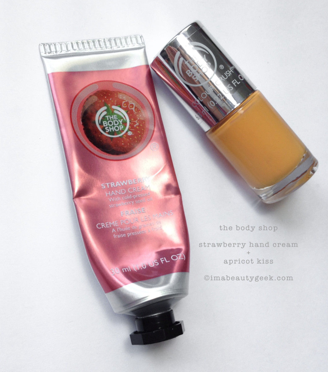 The Body Shop Strawberry Hand Cream Apricot Kiss Nail Polish