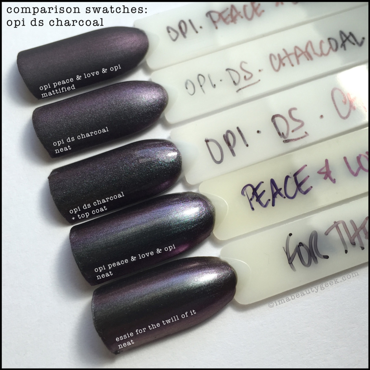OPI DS Charcoal Comparison Essie For the Twill of It_3