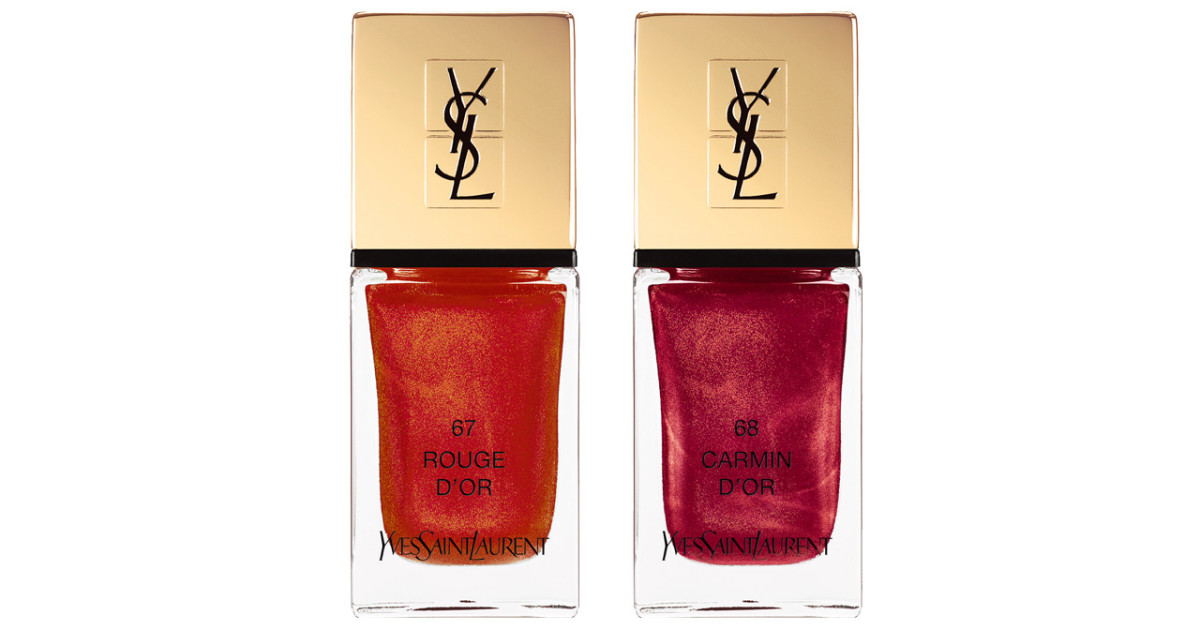 YSL holiday 2015 La Laque nail polish in Rouge d'Or and Carmin d'Or
