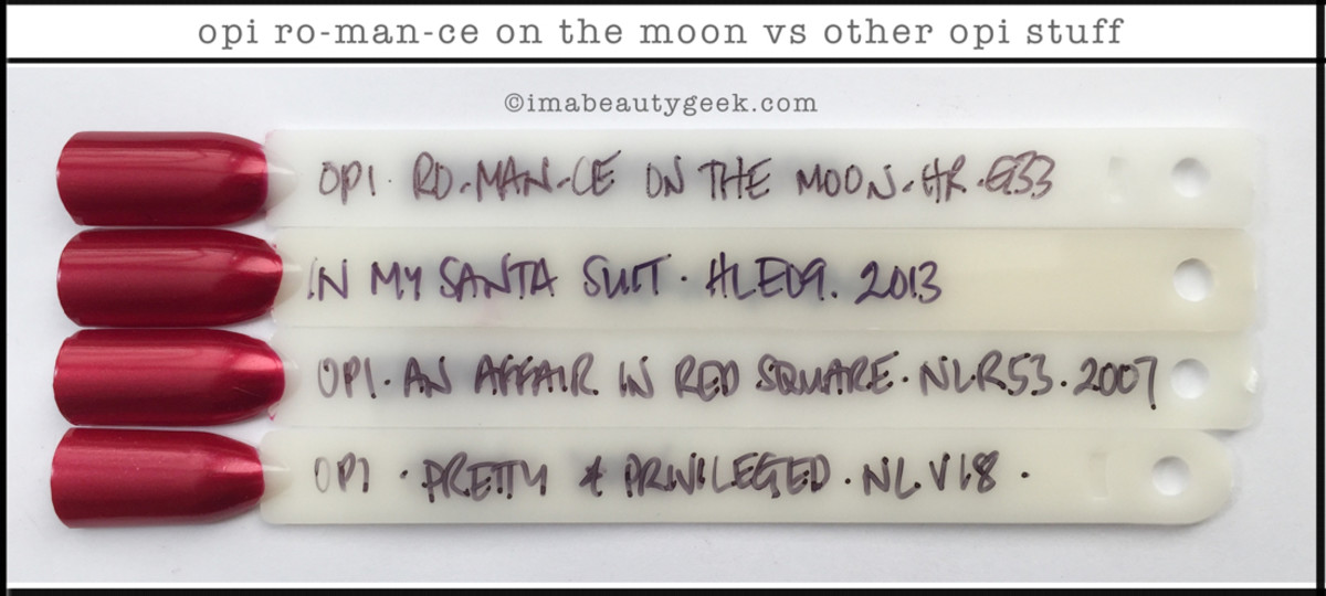 OPI RoManCe On the Moon Comparison Swatches vs OPI Starlight Holiday 2015