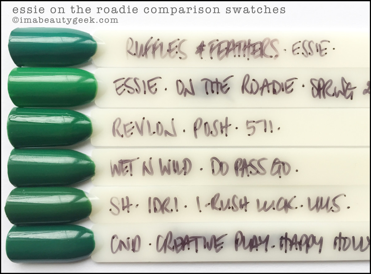 Essie On The Roadie Dupes Comparison Swatches_Essie Spring 2017