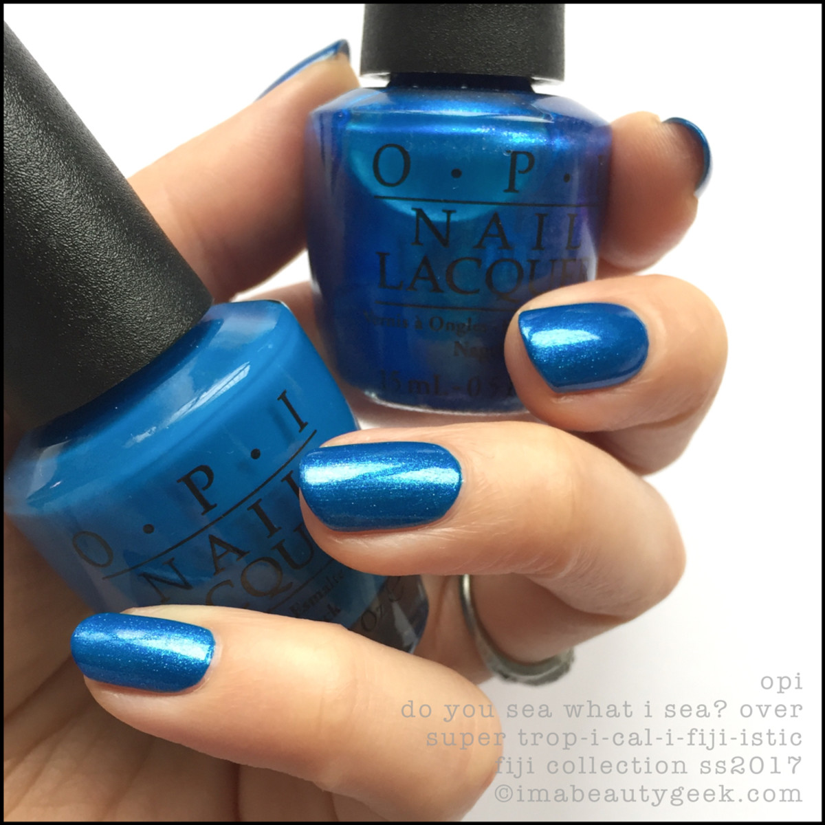 OPI Do You Sea What I Sea? over Super Tropicalifijiistic_OPI Fiji Collection Swatches Review 2017