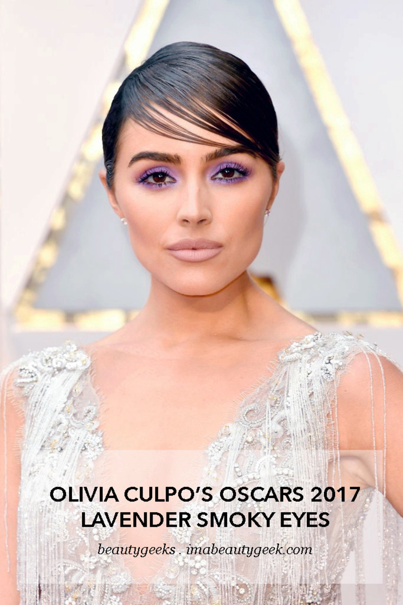 Olivia Culpo's Oscars 2017 lavender smoky eyes (it's L'Oreal Paris!)