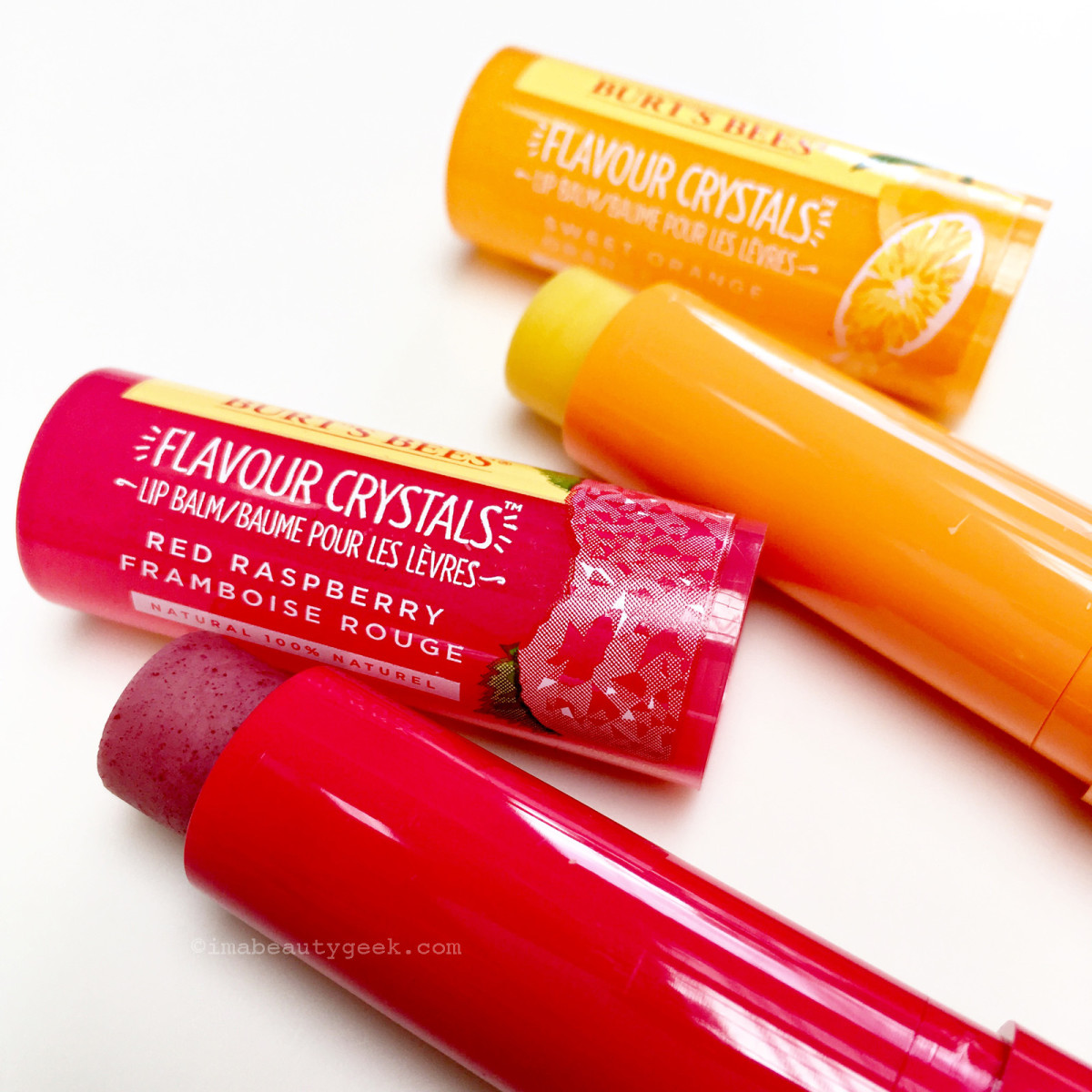 Burt's Bees Flavour Crystals Lip Balms look tinted, but leave no colour on lips.
