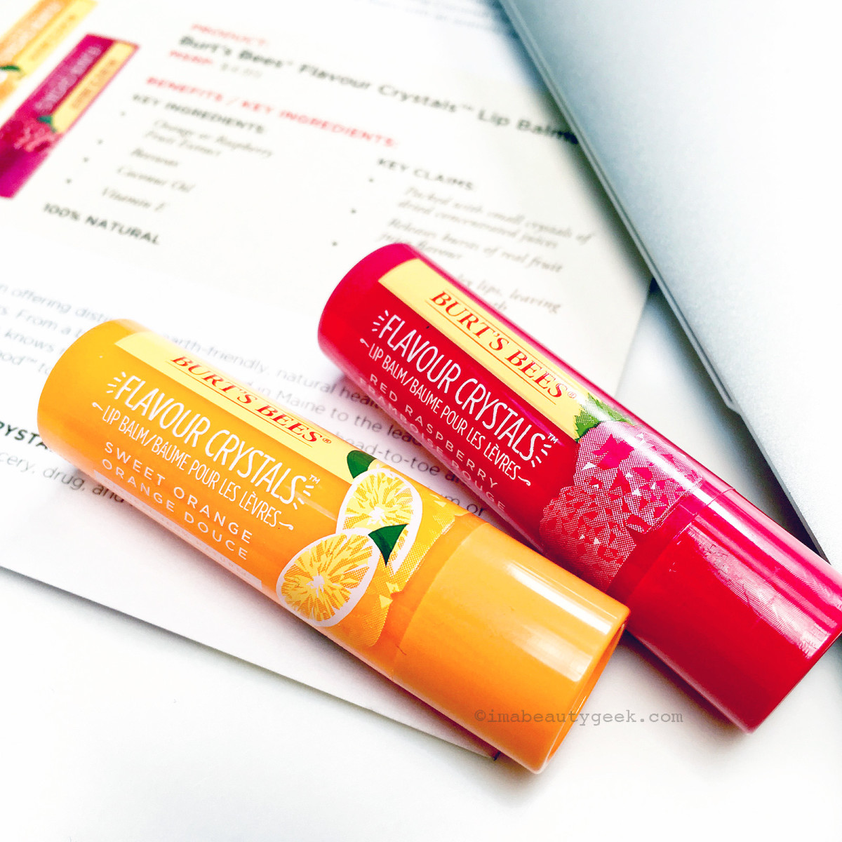 Burt's Bees Flavour Crystals Lip Balm in Sweet Orange and Red Raspberry: give 'em a chance.