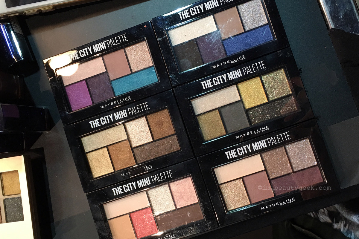 Maybelline The City Mini Palettes x 6, launching in Canada July 2017
