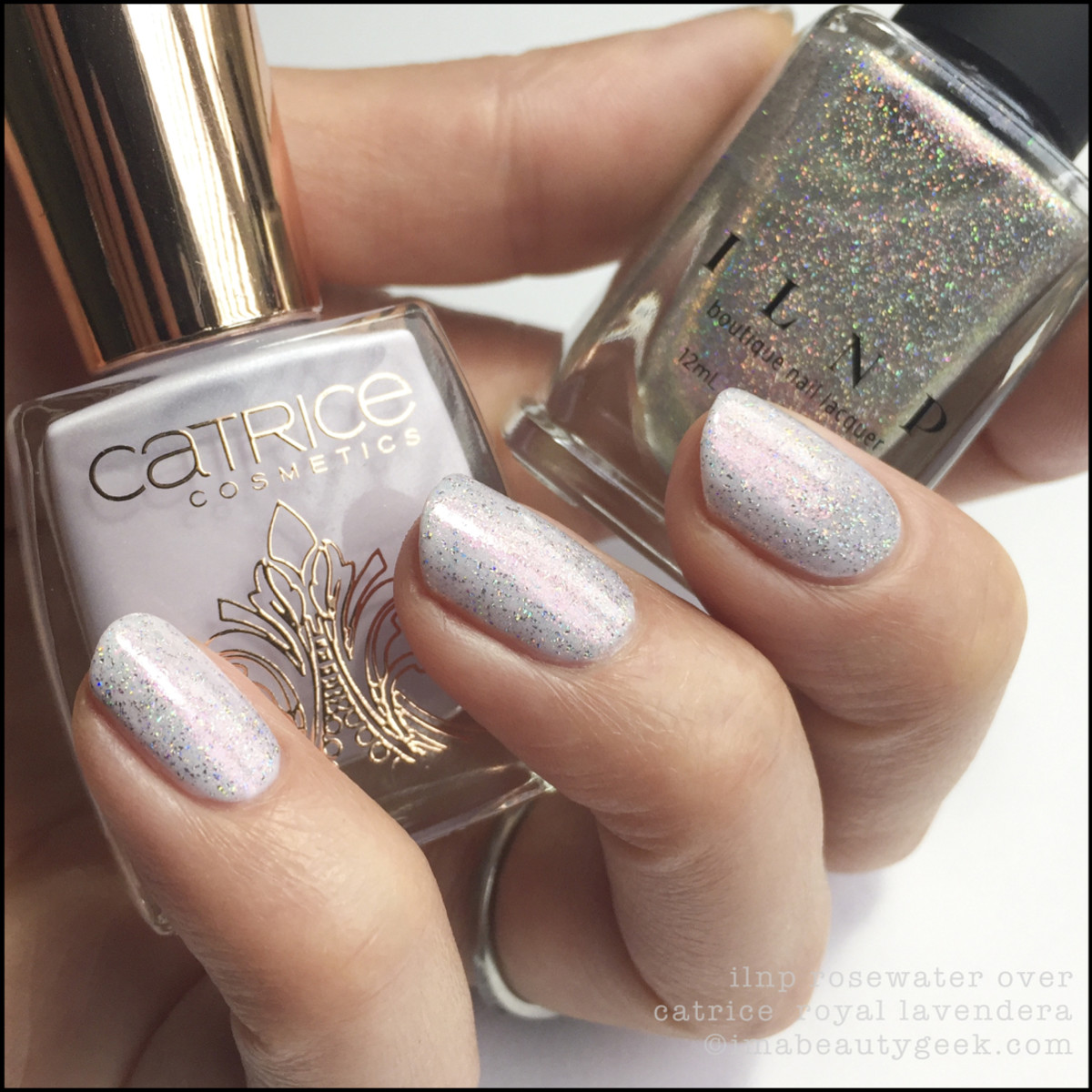 ILNP Rosewater over Catrice Royal Lavendera NOTD
