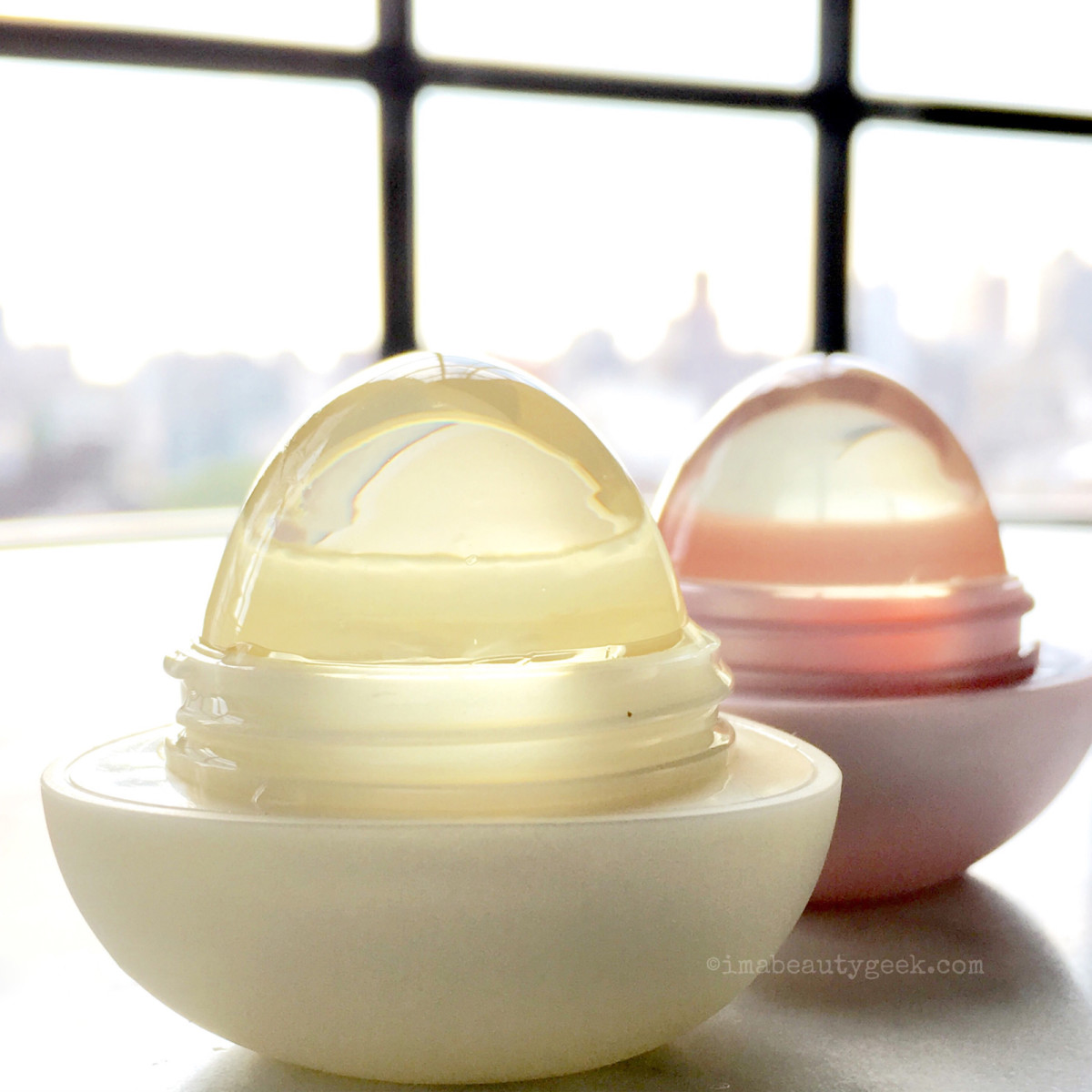 One more time: EOS Crystal Lip Balm in Vanilla Orchid and Hibiscus Peach