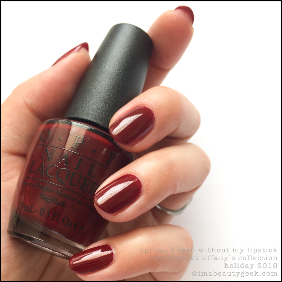 OPI Cant Read Without My Lipstick_OPI Breakfast at Tiffanys Collection Swatches Review Holiday 2016