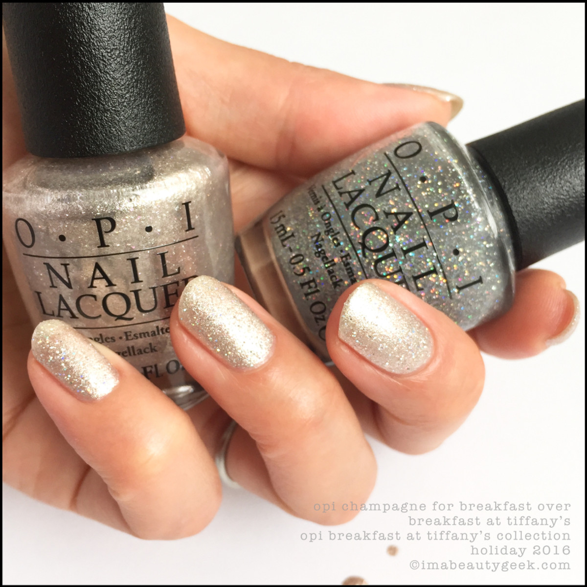 OPI Champagne for Breakfast over_OPI Breakfast at Tiffanys Collection Swatches Review Holiday 2016