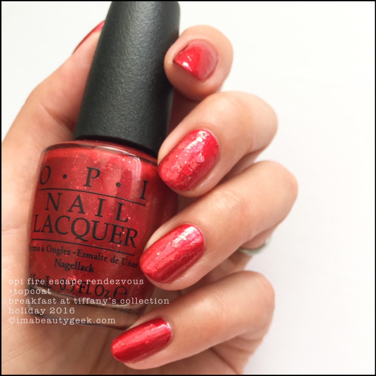 OPI Fire Escape Rendezvous w Top_OPI Breakfast at Tiffanys Collection Swatches Review Holiday 2-16