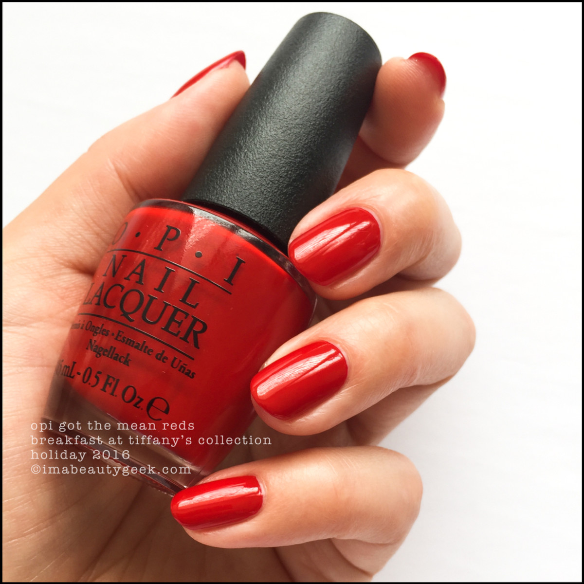 OPI Got the Mean Reds_OPI Breakfast at Tiffanys Collection Swatches Review Holiday 2016
