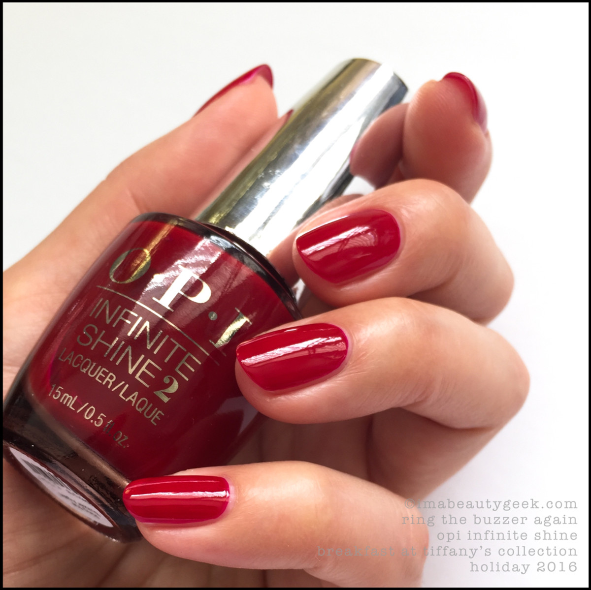 OPI Ring the Buzzer Again Infinite Shine_OPI Breakfast at Tiffanys Collection Swatches Review Holiday 2016