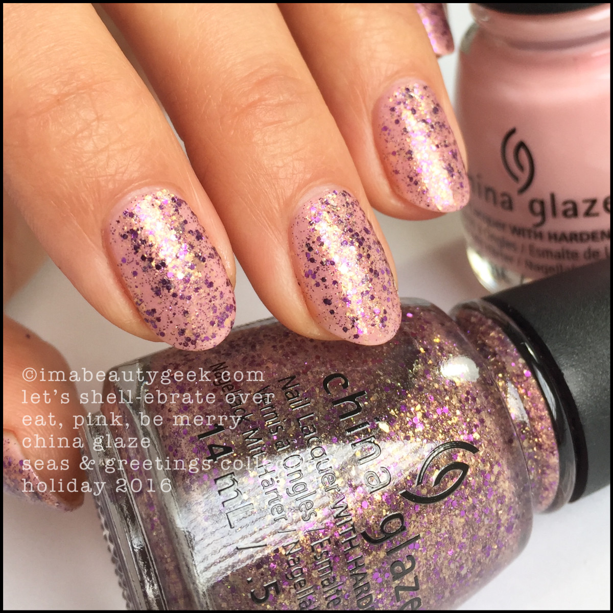 China Glaze Lets Shellebrate over_China Glaze Seas Greetings Holiday 2016 Swatches Review
