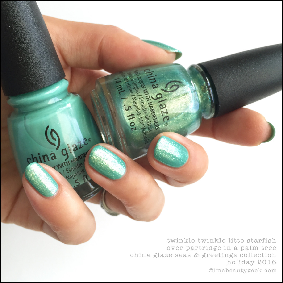 China Glaze Twinkle Twinkle over Partridge Palm_China Glaze Seas Greetings Holiday 2016 Swatches Review