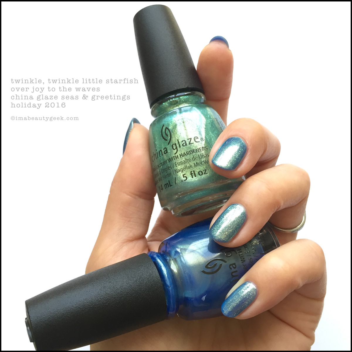 China Glaze Twinkle Twinkle Little Starfish over_China Glaze Seas Greetings Holiday 2016 Swatches Review