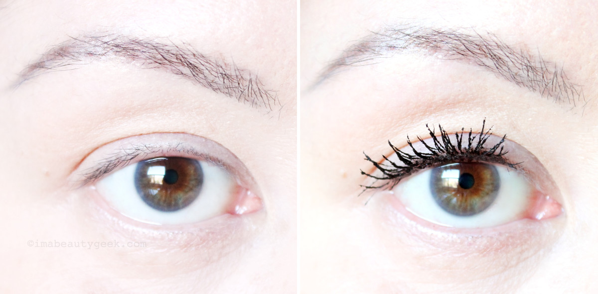 Maybelline The Falsies Push Up angel Mascara Before and After