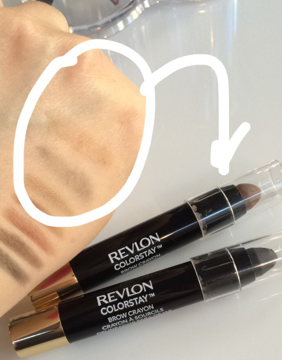 Revlon ColorStay Brow Crayon swatches includes a cool Granite as the darkest shade.