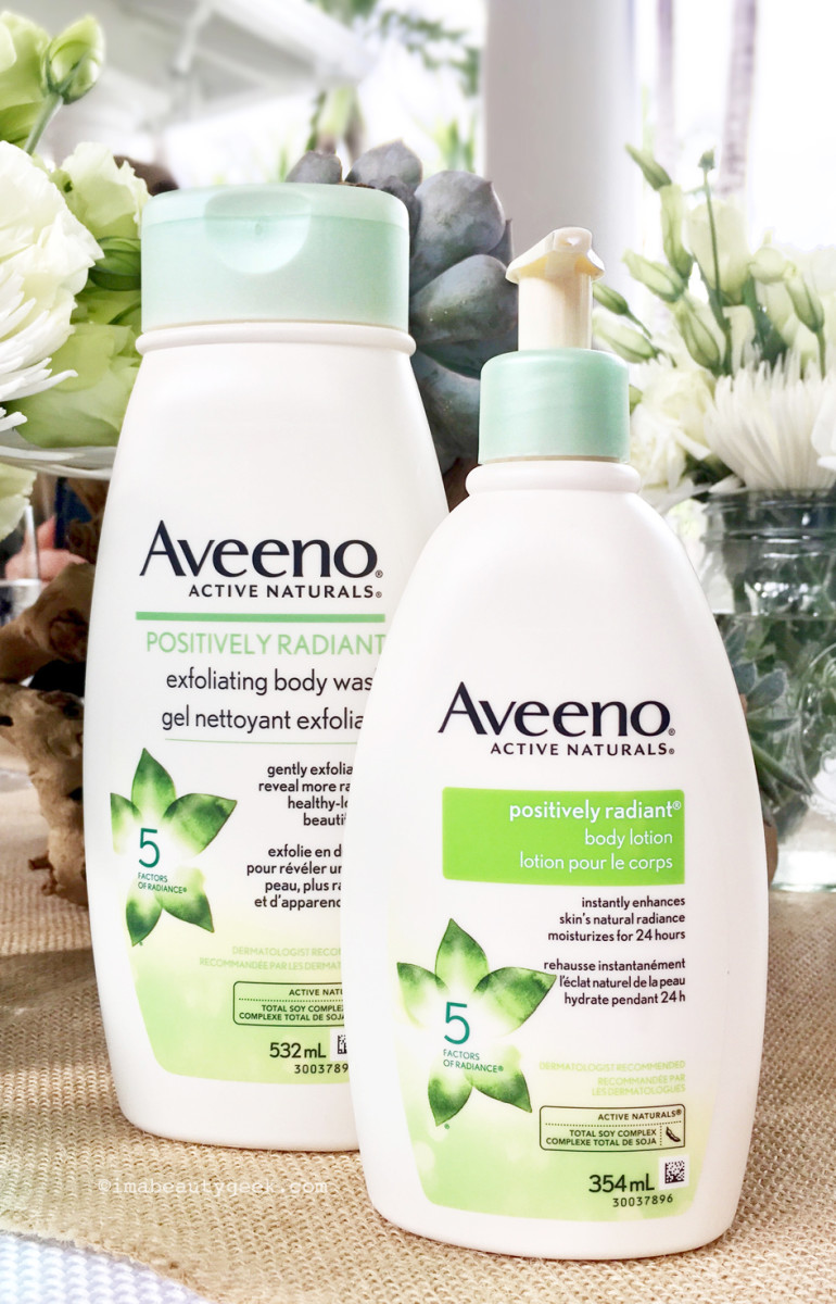 Aveeno Positively Radiant Body Wash & Lotion