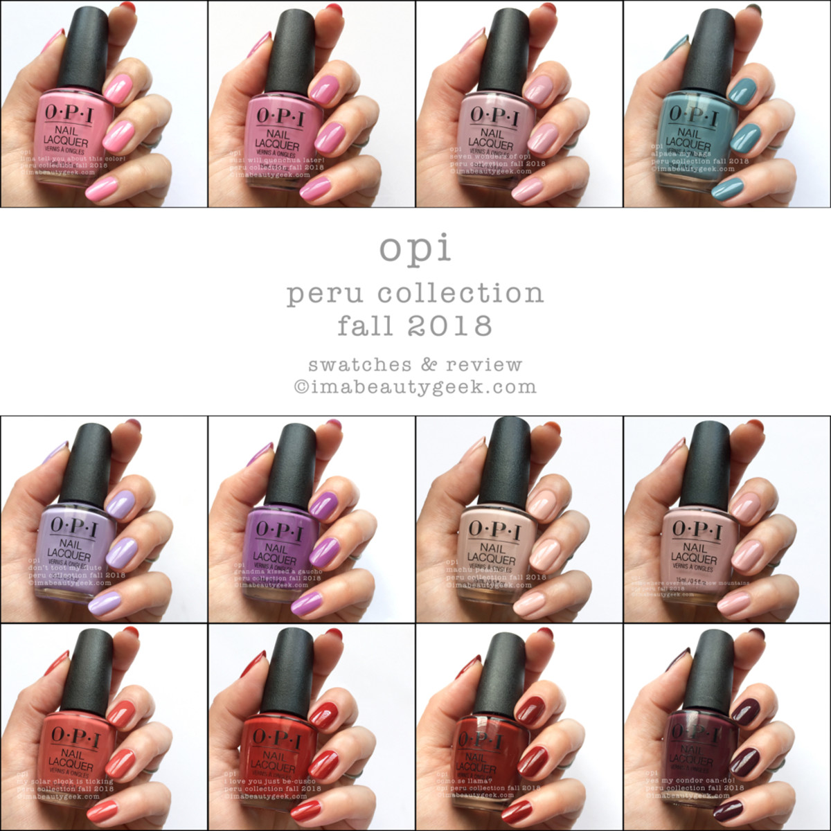 Opi Peru Collection Swatches And Review Fall 2018 Beautygeeks