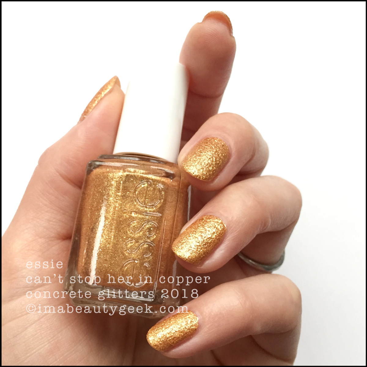 Essie Can't Stop Her In Copper - Essie Concrete Glitters 2018 Swatches