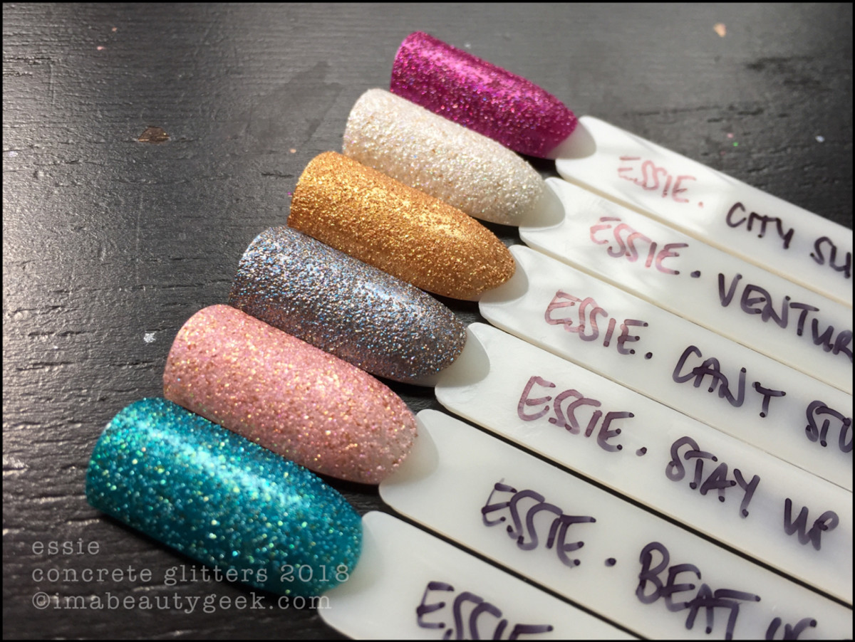 Essie Concrete Glitters Collection Swatches 2018