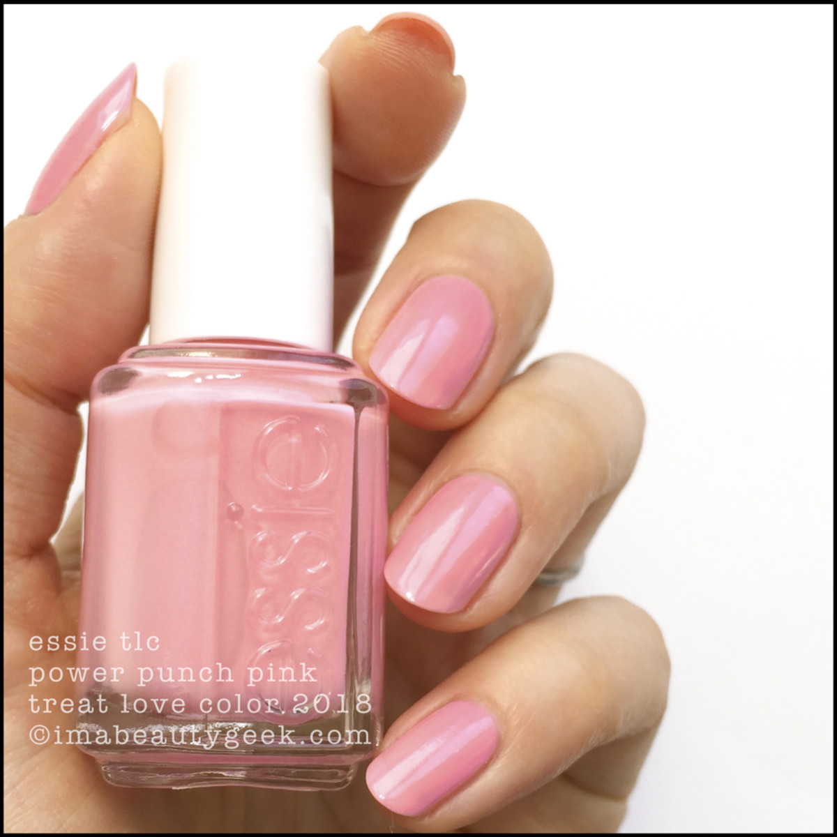 Essie TLC Power Punch Pink _ Essie Treat Love Color Swatches 2018 Shade Expansion