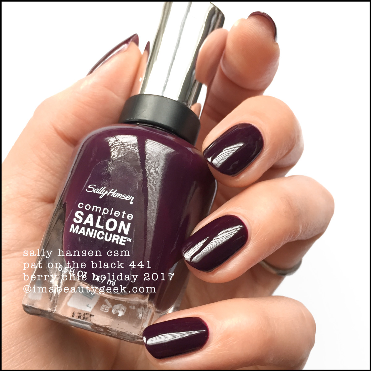 Sally Hansen Pat on the Black CSM _ Sally Hansen Berry Chic Collection Swatches Holiday 2017