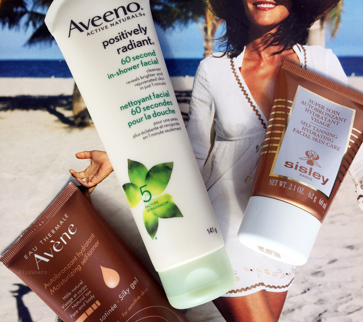 Avene Moisturizing Self-Tanner, Aveeno Positively Radiant 60-Second In-Shower Facial, Sisley Self Tanning Hydrating Facial Skin Care