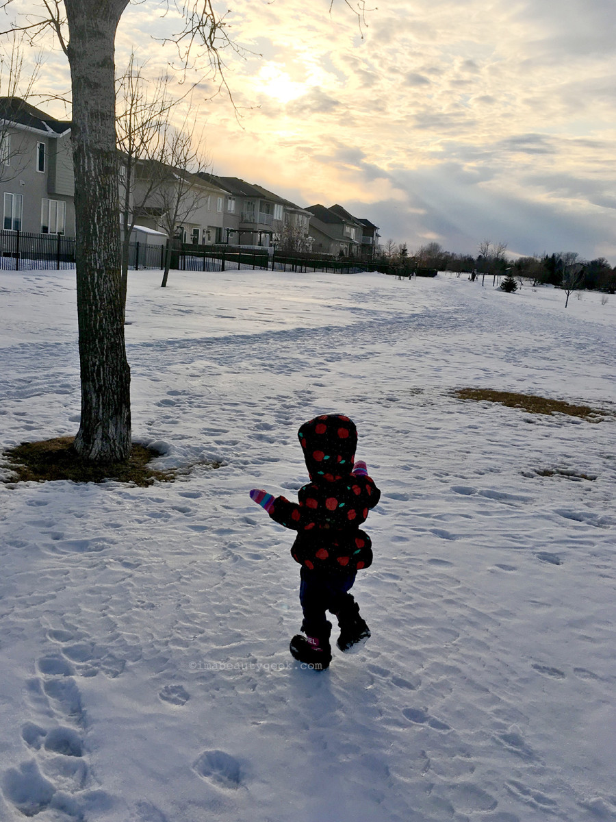 Going into winter like my youngest niece Hattie, just shy of two here, in Winnipeg (aka Winterpeg), Manitoba