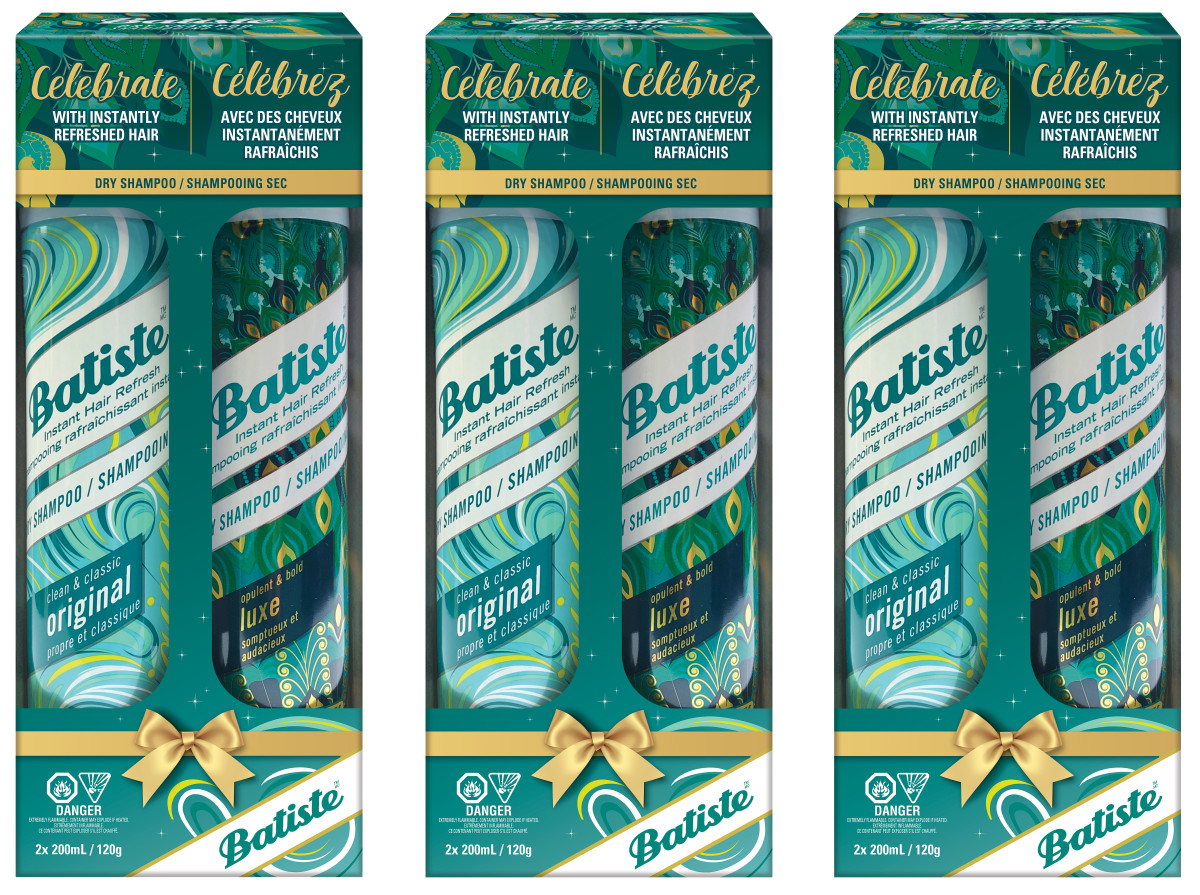 Batiste Dry Shampoo Holiday Duo set includes Original and limited-edition Luxe scents