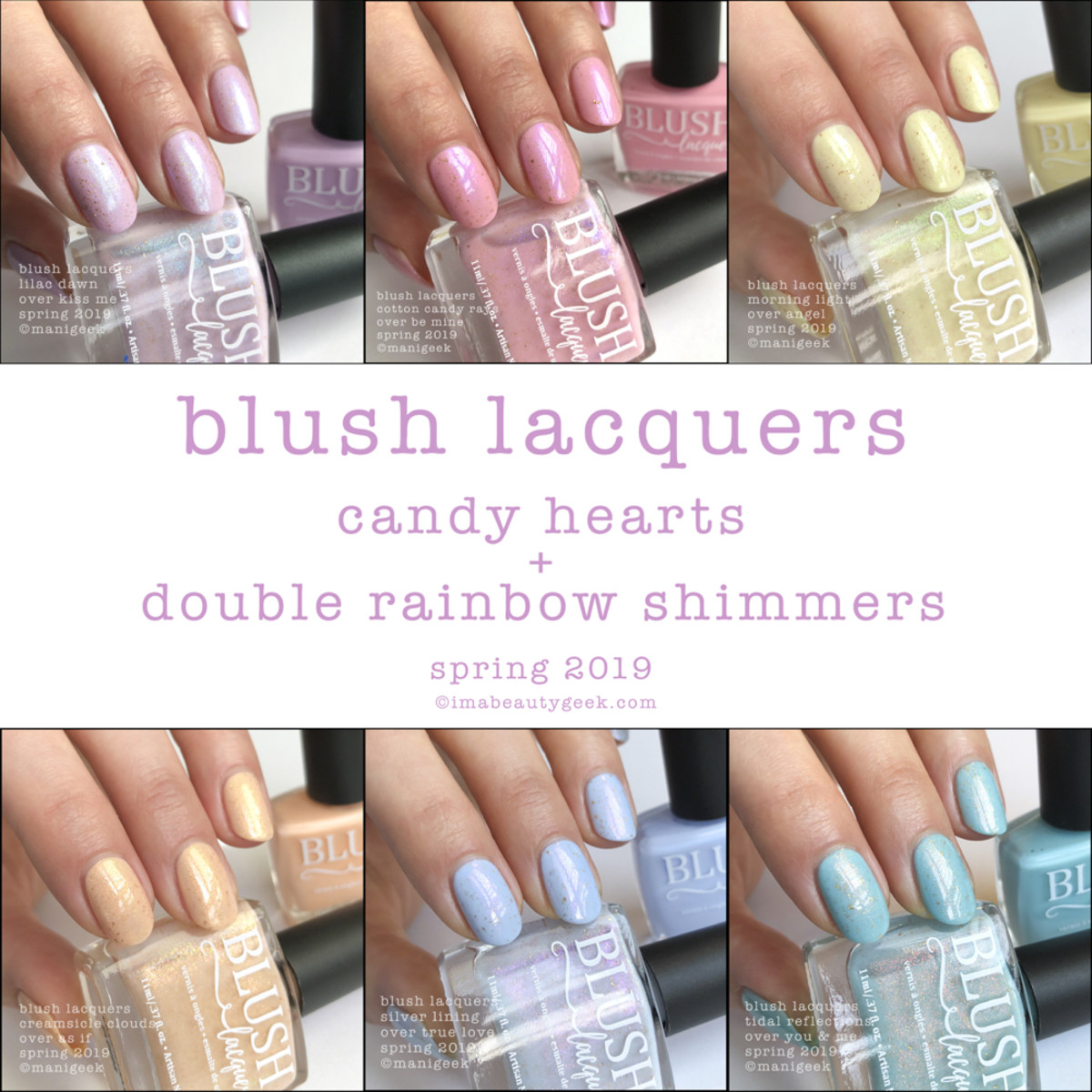 Blush Lacquers Candy Hearts + Double Rainbow Shimmers Collection Composite Beautygeeks