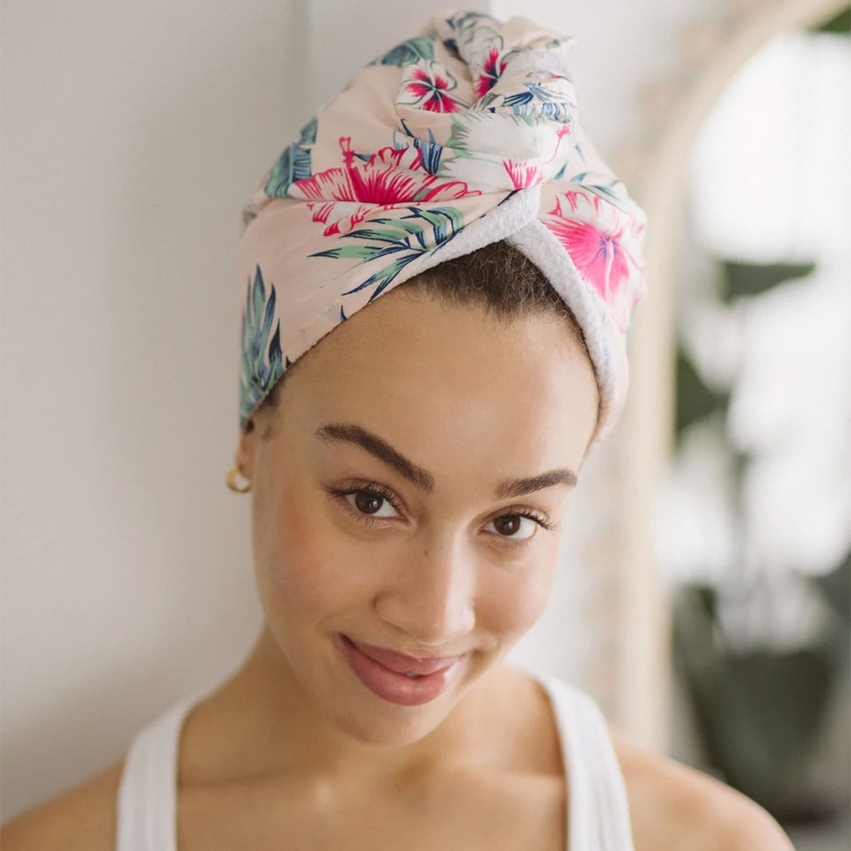 Swoon Skin Heavenly Hair Towel in Pink Floral (photo: via Swoon Skin)