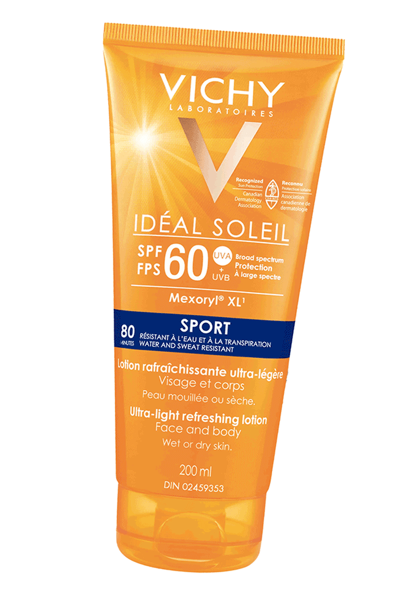 Non-mineral sunscreens, such as my fave, Vichy Ideal Soleil Sport SPF 60 Ultra-Light Refreshing Lotion for face and body (200mL, $29.95 at vichy.ca), absorb UV whether on skin or not. Skin does not "activate" sunscreen filters.