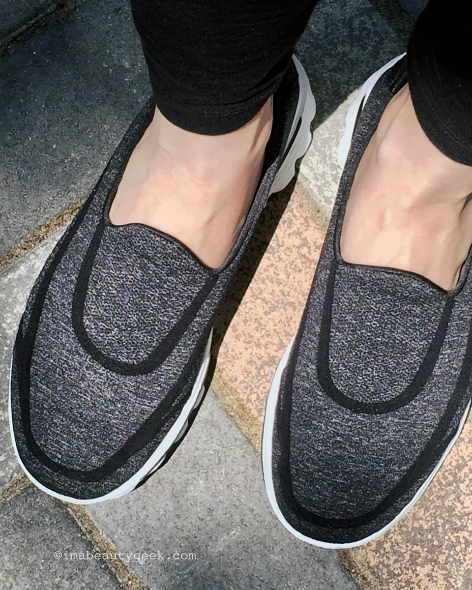 Found this snap of my Skechers GoWalk slip-ons on my phone: not sure it was day of purchase, but they look new.