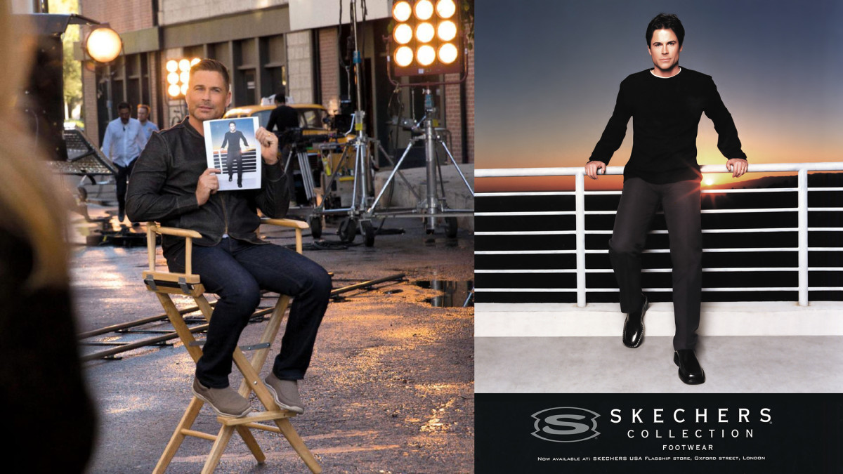 Rob Lowe is a two-time Skechers ambassador, first in 2001 (right) and again in 2017