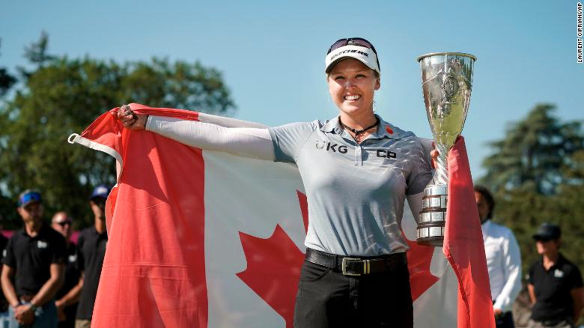 Brooke Henderson, Canada's top professional golfer, is sponsored by Skechers (photo: Laurent Cipriani, AP via CNN.com)